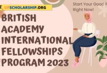 British Academy International Fellowships Program 2023