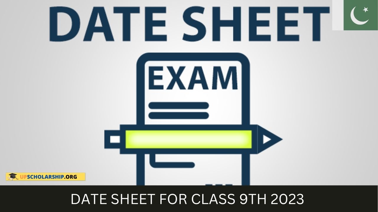 DATE SHEET FOR CLASS 9TH 2023 