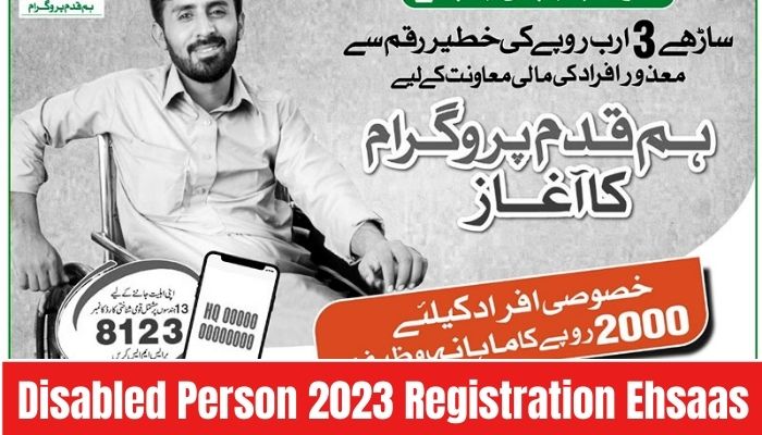 Disabled Person 2023 Registration For Ehsaas Program 